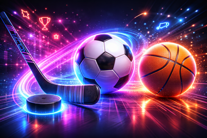 Symboldbild mit Ball und Schläger